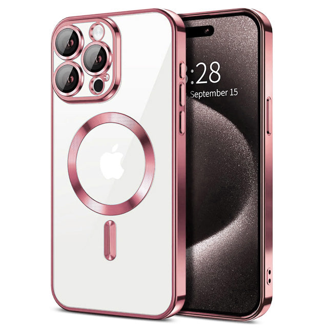 Magnetic Chrome TPU Camera Cover for iPhone 15 Pro Max