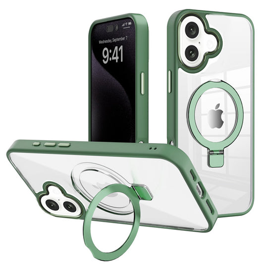 MT Series Clear Magnetic Ringstand Case for iPhone 16 Plus