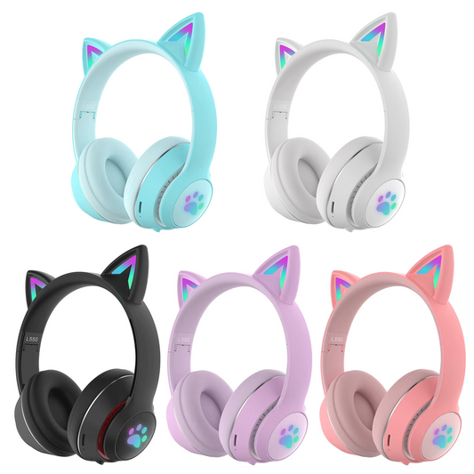 Wireless Adjustable Over-Ear Cat Ear Headphones