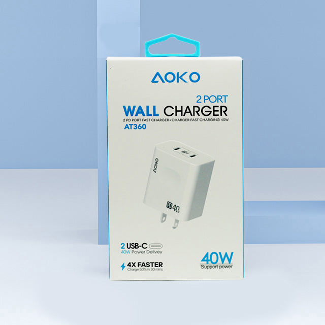 40W Dual USB C Ports PD Adapter