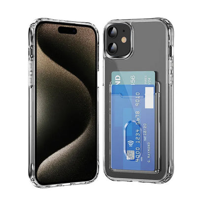 PC TPU Clear Card Holder Case for iPhone 11