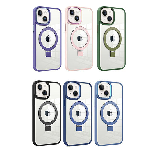 MT Series Clear Magnetic Ringstand Case for iPhone 15