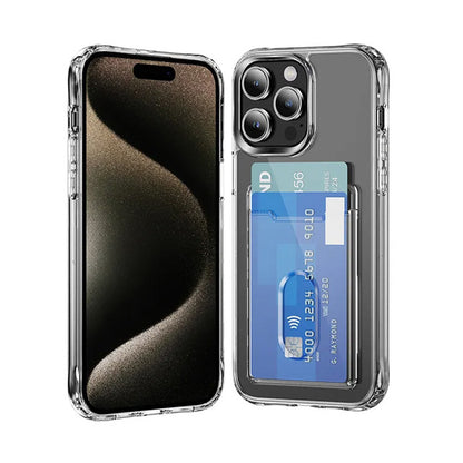 PC TPU Clear Card Holder Case for iPhone 16 Pro