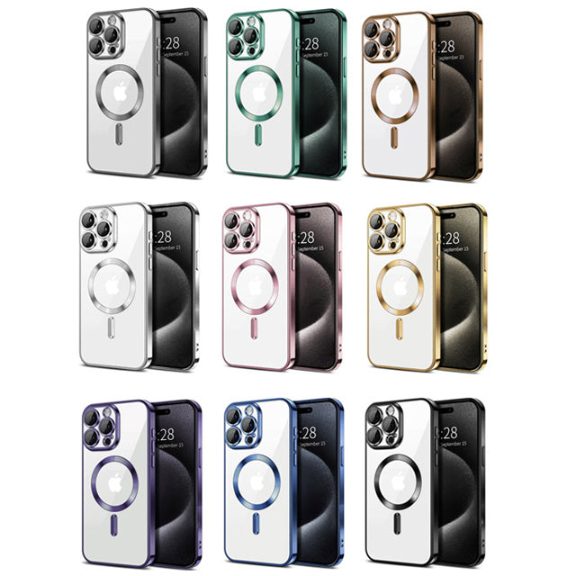 Magnetic Chrome TPU Camera Cover for iPhone 15 Pro Max