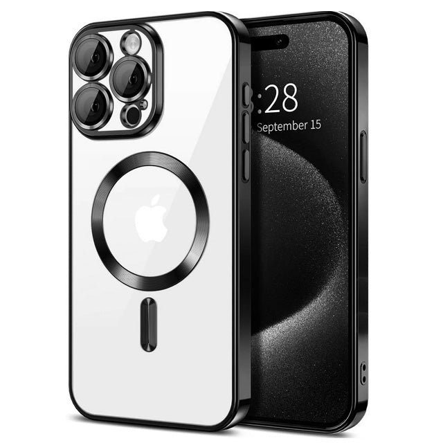 Magnetic Chrome TPU Camera Cover for iPhone 15 Pro Max