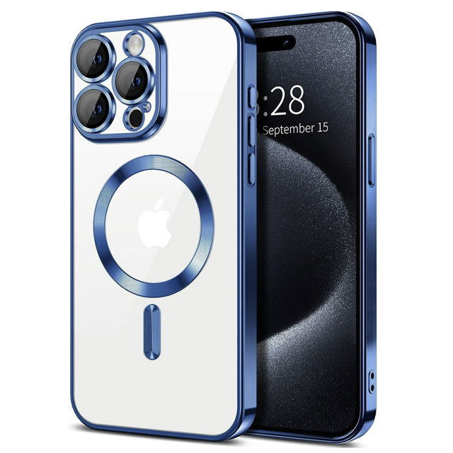 Magnetic Chrome TPU Camera Cover for iPhone 15 Pro Max