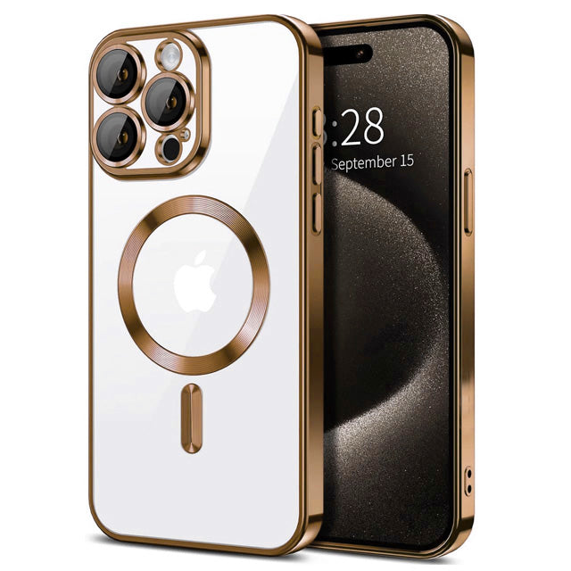 Magnetic Chrome TPU Camera Cover for iPhone 15 Pro Max