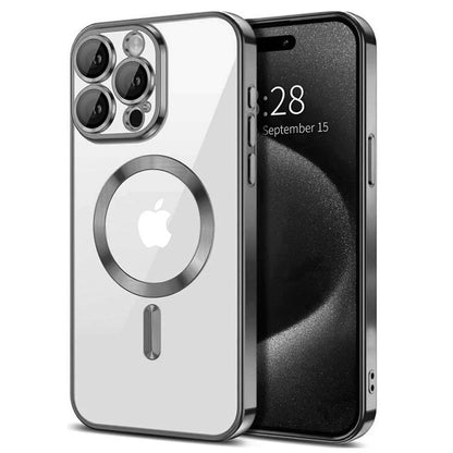 Magnetic Chrome TPU Camera Cover for iPhone 15 Pro Max