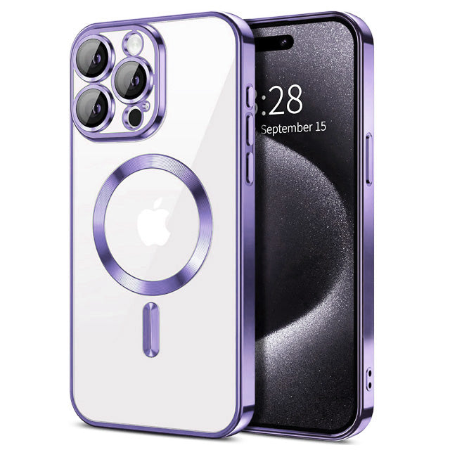 Magnetic Chrome TPU Camera Cover for iPhone 15 Pro Max