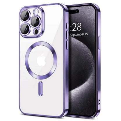 Magnetic Chrome TPU Camera Cover for iPhone 15 Pro Max