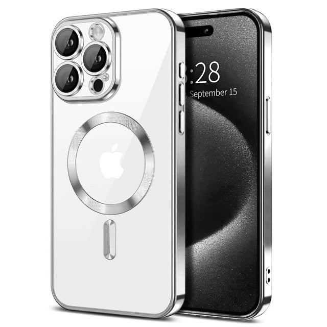Magnetic Chrome TPU Camera Cover for iPhone 15 Pro Max