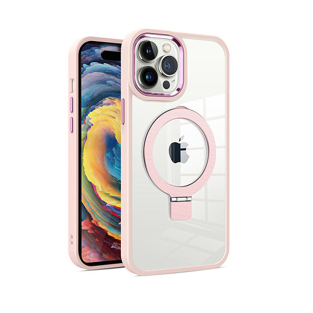 MT Series Clear Magnetic Ringstand Case for iPhone 15 Pro Max