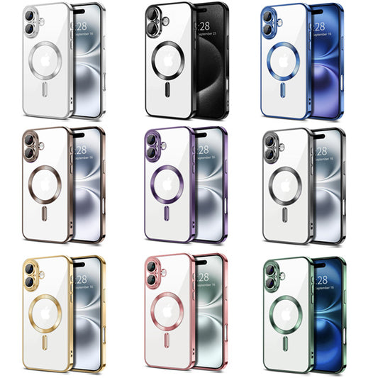 Magnetic Chrome TPU Camera Cover for iPhone 16 Plus