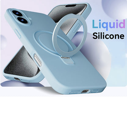 Premium Silicone Ring Stand Magnetic Case for iPhone 17
