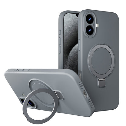 Premium Silicone Ring Stand Magnetic Case for iPhone 17