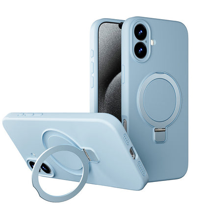 Premium Silicone Ring Stand Magnetic Case for iPhone 17