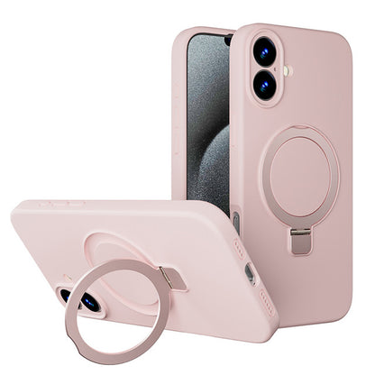 Premium Silicone Ring Stand Magnetic Case for iPhone 17
