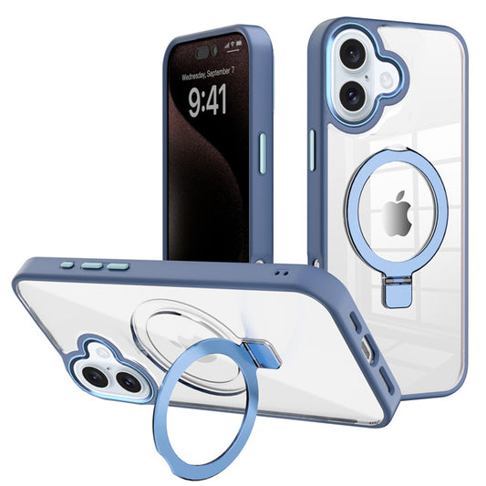 MT Series Clear Magnetic Ringstand Case for iPhone 16 Plus