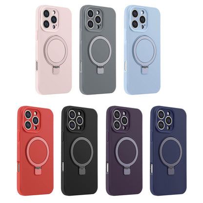 Silicone Ringstand Magnetic Case for iPhone 16 Pro Max