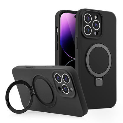 Silicone Ringstand Magnetic Case for iPhone 16 Pro Max