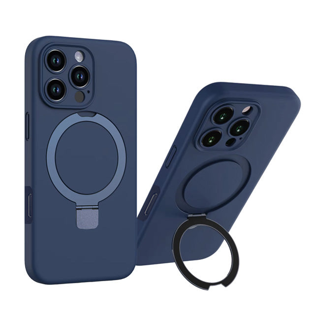 Silicone Ringstand Magnetic Case for iPhone 16 Pro Max