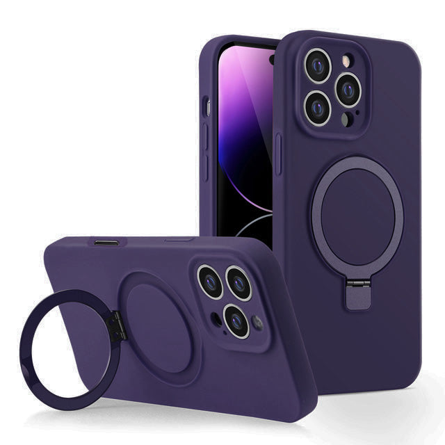 Silicone Ringstand Magnetic Case for iPhone 16 Pro Max