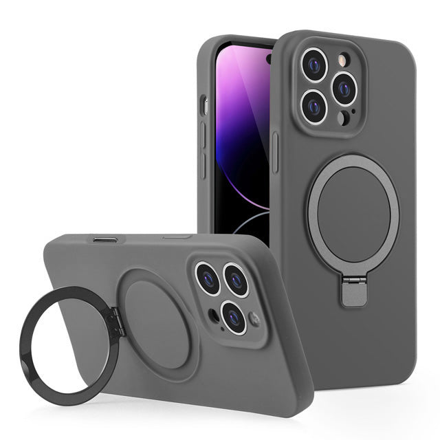 Silicone Ringstand Magnetic Case for iPhone 16 Pro Max