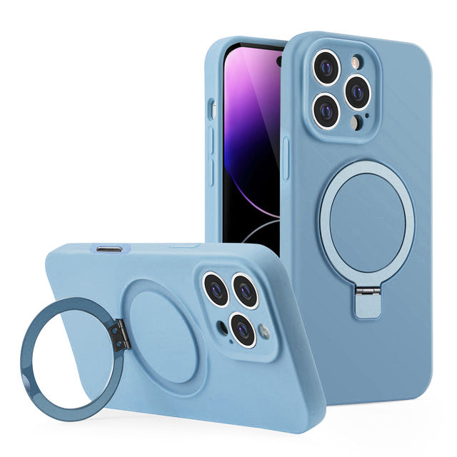 Silicone Ringstand Magnetic Case for iPhone 16 Pro Max