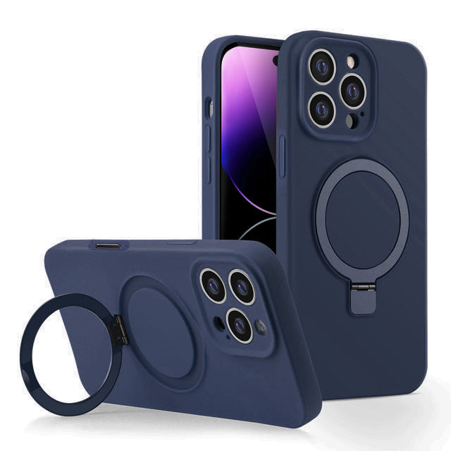 Silicone Ringstand Magnetic Case for iPhone 16 Pro Max