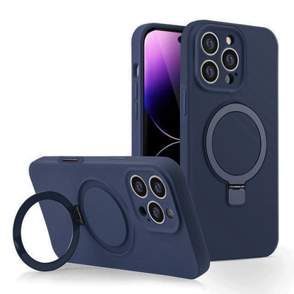 Silicone Ringstand Magnetic Case for iPhone 16 Pro Max
