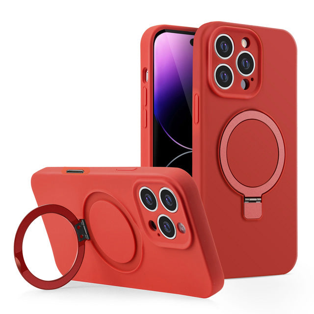 Silicone Ringstand Magnetic Case for iPhone 16 Pro Max