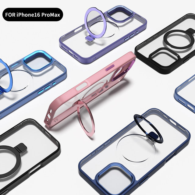 MT Series Clear Magnetic Ringstand Case for iPhone 16 Pro Max