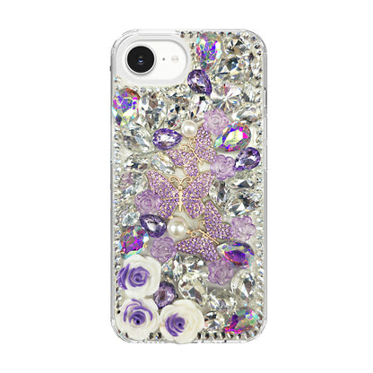 Butterfly Flower Rhinestone Case for iPhone 16e