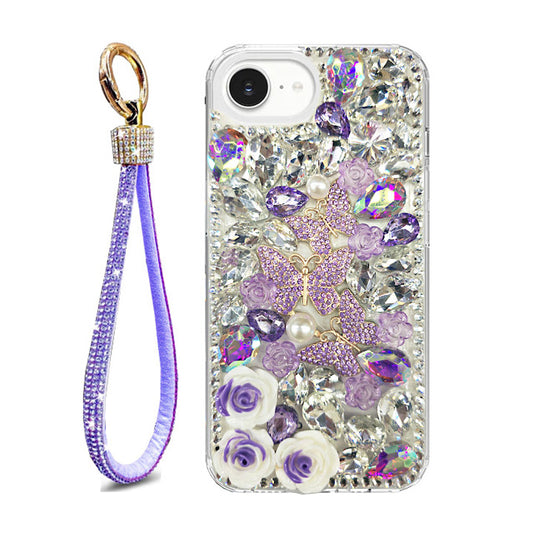 Triple Butterfly Flower Rhinestone Case for iPhone 17e