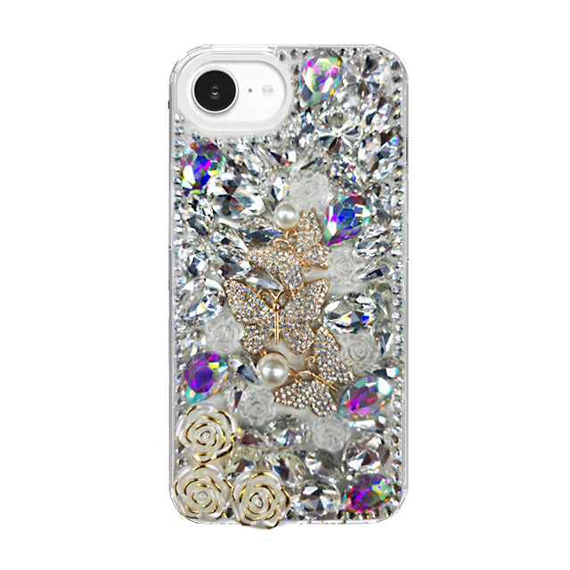 Butterfly Flower Rhinestone Case for iPhone 16e