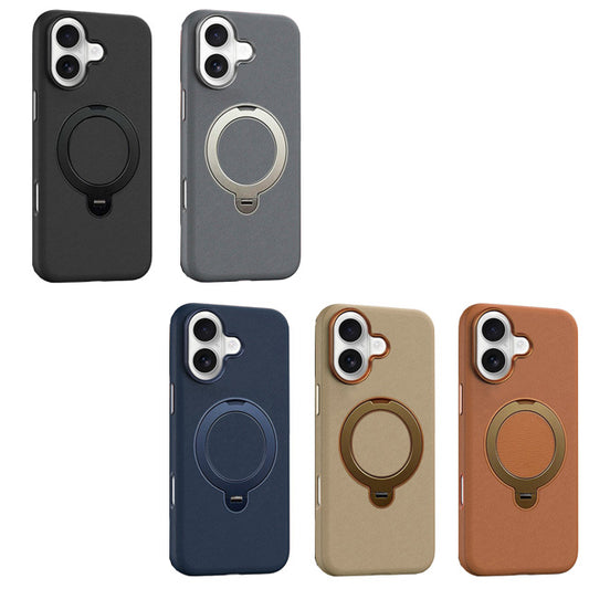L4 PU Magnetic Ring Stand Case for iPhone 17