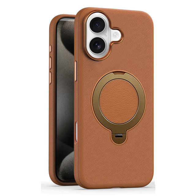 L4 PU Magnetic Ring Stand Case for iPhone 17