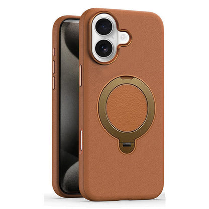 L4 PU Magnetic Ring Stand Case for iPhone 17