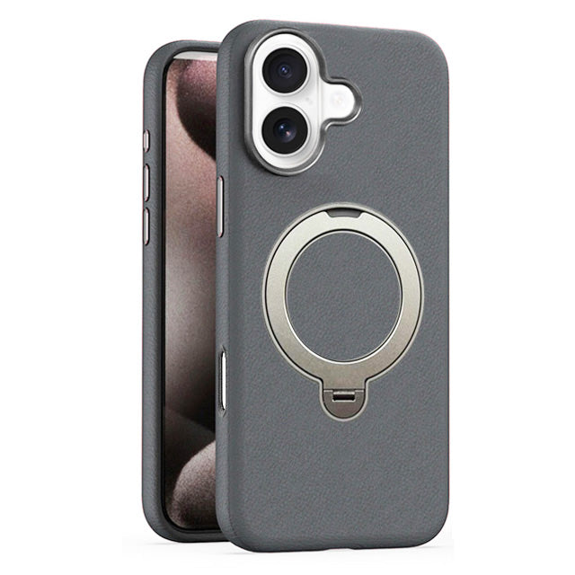 L4 PU Magnetic Ring Stand Case for iPhone 17