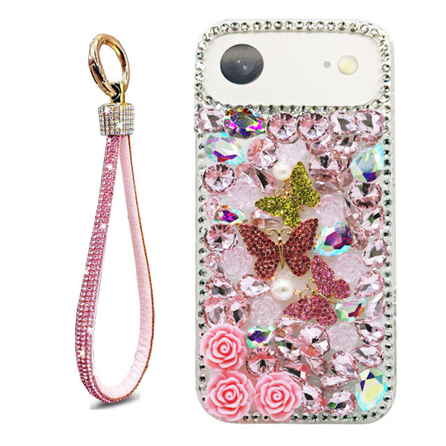 Triple Butterfly Flower Rhinestone Case for iPhone Air