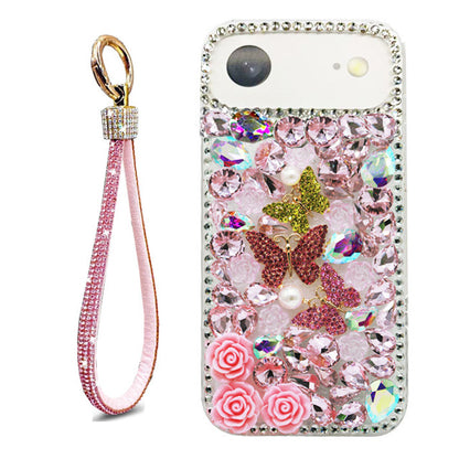 Triple Butterfly Flower Rhinestone Case for iPhone Air