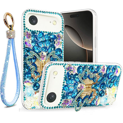 Golden Butterfly Stand Diamond Case for iPhone Air