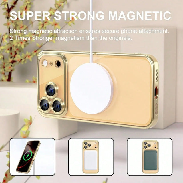 Magnetic Chrome TPU Camera Cover Case for iPhone 17 Pro