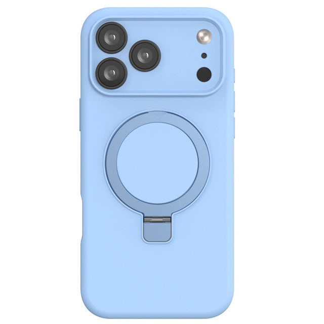 Premium Silicone Ring Stand Magnetic Case for iPhone 17 Pro