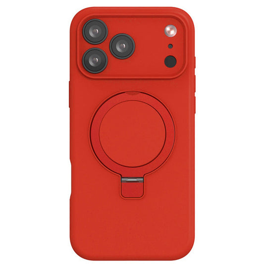 Premium Silicone Ring Stand Magnetic Case for iPhone 17 Pro