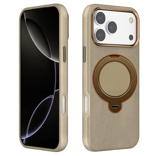 L4 PU Magnetic Ring Stand Case for iPhone 17 Pro