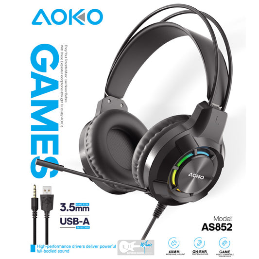 Wired Adjustable Over the Ear Gaming Headphones