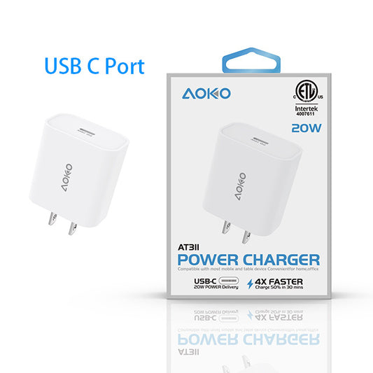 ETL Certified 20W USB C Port PD Adapter
