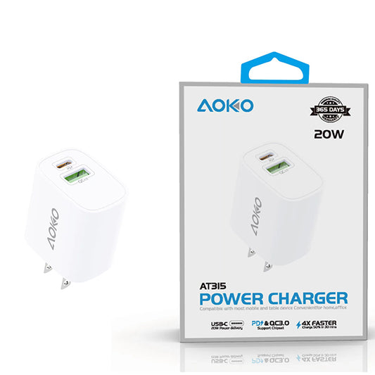 ETL Certified 20W USB C/USB A Port PD Adapter