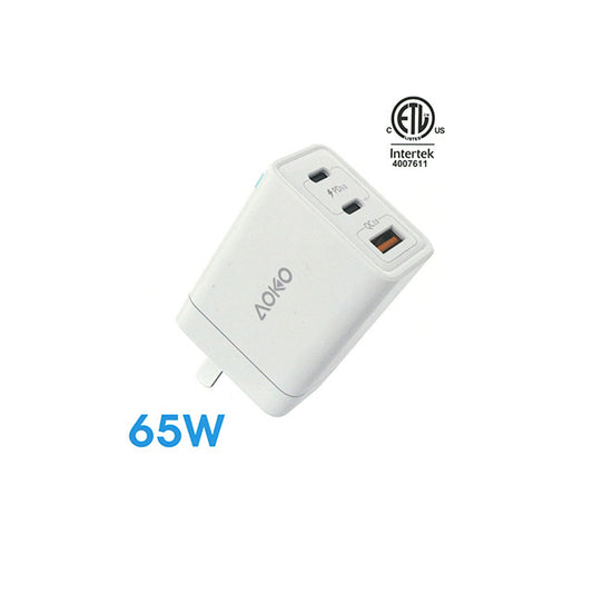 65W-2 USB C and 1 USB A Power Adapter